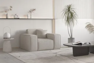 Sessel Designersessel CELES PREMIUM in Stoff Ascot Bukla Beige
