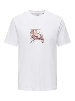 ONLY&SONS - ONSMAX SCOOTER REG SS TEE Bright White - Gr. - XL