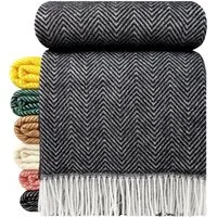 Wolldecke "TIROL M" 100 % Wolle, 140 x 200 cm in versch. Farben, STTS
