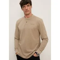 Bruno Banani Henleyshirt Geschmeidige melierte Jersey-Qualität mit kurzem Henley-Ausschnitt