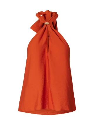 Selected - Halterneck-Top - Slflisa orange - Gr. - 40