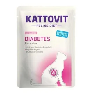 KATTOVIT Feline Diet Nassfutter Katze Diabetes Adult Lachs 48x85 g