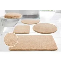 OTTO home Badematte Merida, Badvorleger, Badezimmer Teppich, Höhe 32 mm, rutschhemmend beschichtet, schnell trocknend, strapazierfähig, fußbodenheizungsgeeignet, Kunstfaser, rechteckig, Badteppich, Uni Farben, rechteckig, rund & als 2-tlg. Set erhält
