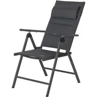 CampFeuer Klappstuhl Campingstuhl, Anthrazit, 7-fach verstellbar, Outdoor Gartensstuhl