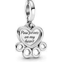 Pandora Bead 799360C00, Silber Charm-Anhänger Herzen und Pfotenabdruck