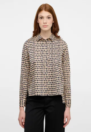 ETERNA - Bluse Satingewebe Langarm mandel - Gr. - 40/Langarm