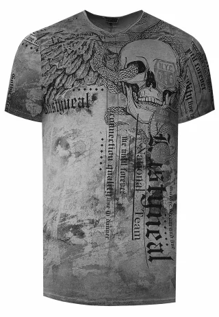 Biker T-Shirt Verwaschen mit All Over Prints