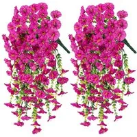 Kunstblumenstrauß 2 Stück Künstlich Hängende Blumen, Kunstblumen Veilchen Hängend, Minicloss