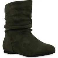 VAN HILL 812201 Schlupfboots Damen Schlupfstiefel Leder-Optik Stiefeletten Bequeme