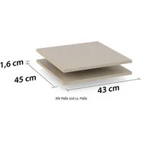 rauch Einlegeboden Zubehör für Rauch-Drehtürenschränke ORANGE, 2er-Set Breite 43 cm, Tiefe 45 cm