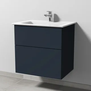 Sanipa 3way Waschtischunterbau zu Ideal Standard Connect Air Waschtisch mit 2 Auszügen, Marine-Matt SP6411R