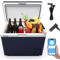 oyajia Kühlbox Kompressor Kühlbox, 2in1 Doppelzone Kühlbox Auto mit APP, 12/24V 230V, 40 l, Kühlbox Elektrisch, bis -20 °C für Auto, Lkw, Boot, Wohnwagen, Camping