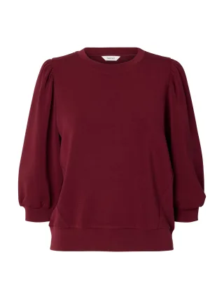 selected women - SLWTENNY 3/4 SWEAT TOP NOOS Tawny Port - Gr. - XL
