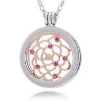 Morella Kette mit Anhänger Damen Halskette 70 cm mit Coin 33 mm (2-tlg), Silberkette inkl. austauschbarem Coin, im Samtbeutel