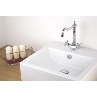 Herzbach Anais Waschtischarmatur 32452000101 chrom, Gussauslauf, mit Ablaufgarnitur