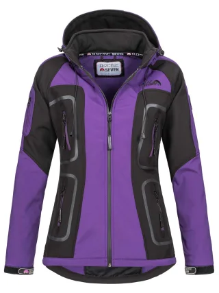 Arctic Seven Damen Softshell Jacke Lila-Schwarz