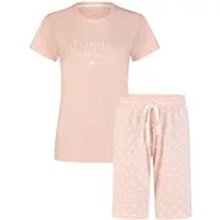 By Louise Shorty Sleep Chic (Set, 2 tlg., 2-teilig) Damen Pyjama Bermuda Kurzarm Baumwolle Sommer