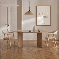 Haris Børn Esszimmerstuhl mit Armlehne (Massiv Eiche) - Polsterstühle für Esszimmer (Set, 2 St), Premium Esszimmer Stühle & Esstisch Stühle - Moderner Polsterstuhl