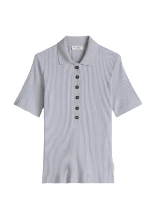 Marc OPolo Casual - Geripptes Poloshirt slim Grey Horizon - Gr. - XS