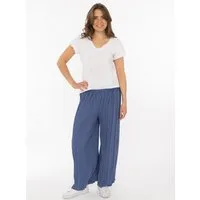 Zwillingsherz Stoffhose "Summer" Plissee-Struktur, lockerer Sitz, elastischer Bund