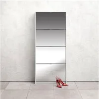 Home affaire Schuhschrank Shoes, Praktisch, minimalistisch, verspiegelte Klappenfronten 4 Fächer, Schuhaufbewahrung, Folienbeschichtet, Höhe 162 cm