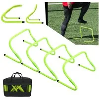 FIVMEN Agility-Hürde Agilität Stangen Sprunghafte Slalomstangen Fussball Trainingsset, für Fußball Training Koordinationstraining, Erwachsene Kinder Hunde