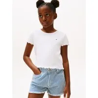 Tommy Hilfiger T-Shirt ESSENTIAL RIB TOP SS mit Logostickerei