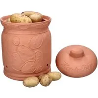 MamboCat Vorratsglas Terra Kartoffeltopf mit Deckel Ø 19,3cm Terrakotta Aufbewahrungsbox, Ton