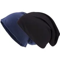 shenky Jerseymütze Doppelpack Beanie Mützen (2er Set) 28cm lang