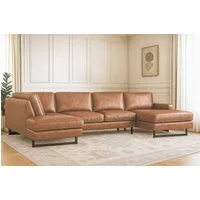OTTO home Wohnlandschaft Pinto, 350 cm, U-Form, XXL, mit Ottomanen, Cord, Chenille, Lederoptik, mit Keder, Metallfüße, Wellenunterfederung