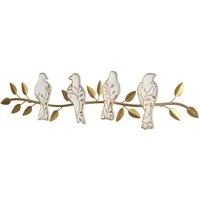 moebel-direkt-online Wanddekoobjekt Melanie, Vögel sitzend auf einem Metallzweig, Vögel aus MDF