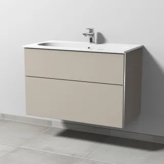 Sanipa 3way Waschtischunterbau zu Geberit Acanto Slim Waschtisch mit 2 Auszügen, Kaschmir-Matt BP4121U