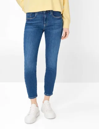 Brax Damen Five-Pocket-Hose Style ANA S USED REGULAR BLUE, denim blau, Gr. 36