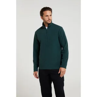 Mountain Warehouse - "Camber II" Fleece-Oberteil mit halbem Reißverschluss für Herren (Dunkelgrün)