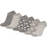 Yuhu Sneakersocken Mädchen Socken 6er Pack Herzen Punkte Sterne (6-Paar)