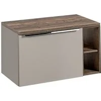 Lomadox Badmöbel-Set PUEBLA-56-TAUPE, (Spar-Set), in Vitage Oak mit Taupe, ca. 80,4/48,5/46 cm