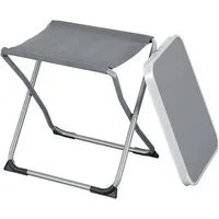 en.casa Campinghocker, »Barete« 2-in-1 Hocker und Tisch klappbar 47x47x37 cm Grau
