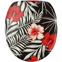 Sanilo WC-Sitz Hibisca mit Absenkautomatik, Toilettendeckel direkt vom Hersteller, hochwertig & modern mit Motiv, universell, leichte Montage