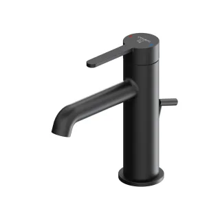 Steinberg Serie 341 Waschtisch-Einhebelmischer mit Ablaufgarnitur, Schwarz matt 341 1000 S
