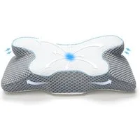Simloveve Nackenstützkissen Seitenschläferkissen Orthopädisches Kissen Ergonomisches Kopfkissen, Füllung: Memory Foam, Rückenschläfer, Seitenschläfer, Bauchschläfer, Nackenstützkissen gegen Nackenschmerzen