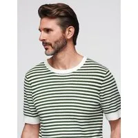THÉÂTRE D OMBRES T-Shirt Gestreiftes Herren-T-Shirt mit durchbrochener Struktur