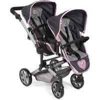 CHIC2000 Puppen-Zwillingsbuggy Linus Duo, mit zwei abnehmbaren, bis in Liegeposition verstellbaren Sportsitzen