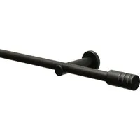 GARDINIA Gardinenstange Set Metall, Ø 19 mm, 1-läufig, Fixmaß, mit Bohren, verschraubt, Aluminium, 1-Lauf