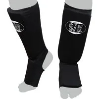 BAY-Sports Schienbeinschutz Kampfsport Kickboxen Karate MMA Thaiboxen Muay Thai MTC schwarz, waschfest, elastisch, XXS - XXL