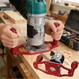 Router Base Aluminum Alloy CNC Upgraded Slotting Base with Handle for 64-65mm Trimming Machines