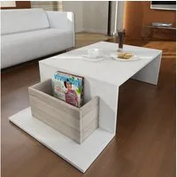 moebel17 Couchtisch Couchtisch Pot Weiß Cordoba, Platzsparend