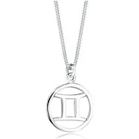 Elli Kette mit Anhänger Zwilling Sternezeichen 925 Sterling Silber, Astro