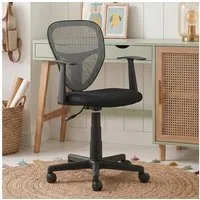IDIMEX Schreibtischstuhl STUDIO, für Kinder, ergonomisch, höhenverstellbar mit Armlehnen Schwarz/Grau