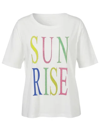 VIA APPIA DUE - T-Shirt Rundhals 1/2 Arm Motiv ecru multicolor - Gr. - 50