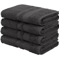 OTTO home Duschtücher Vanessa, 4 Duschtücher, 70x140cm, in Standard- und Premium-Qualität, Walkfrottee (Set, 4-St), Handtücher mit Bordüre, 100% Baumwolle, einfarbig, weich